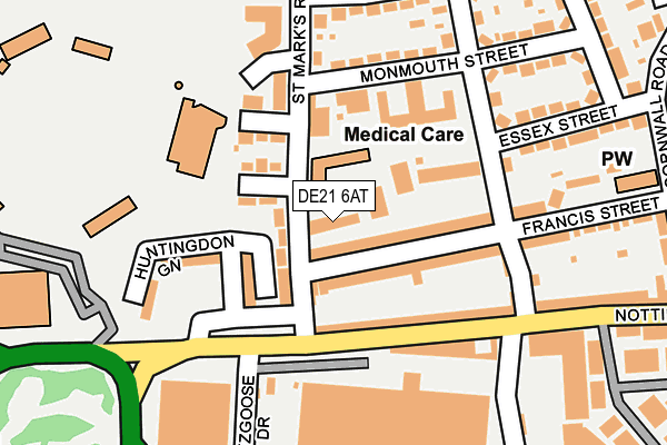 DE21 6AT map - OS OpenMap – Local (Ordnance Survey)