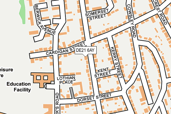 DE21 6AY map - OS OpenMap – Local (Ordnance Survey)
