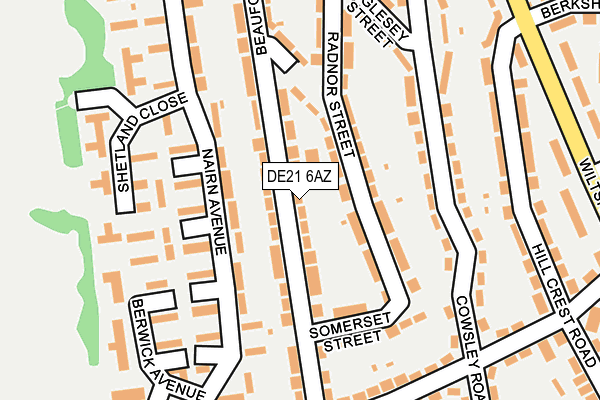 DE21 6AZ map - OS OpenMap – Local (Ordnance Survey)