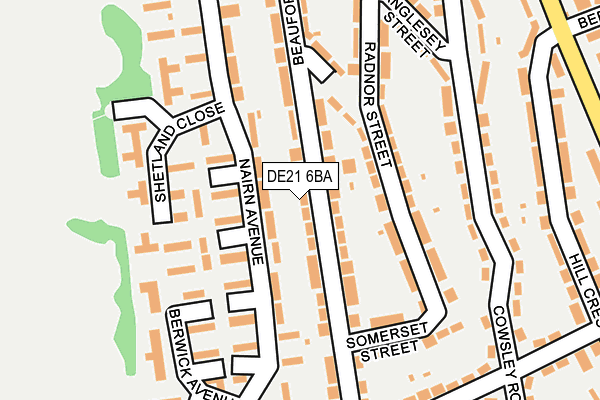 DE21 6BA map - OS OpenMap – Local (Ordnance Survey)
