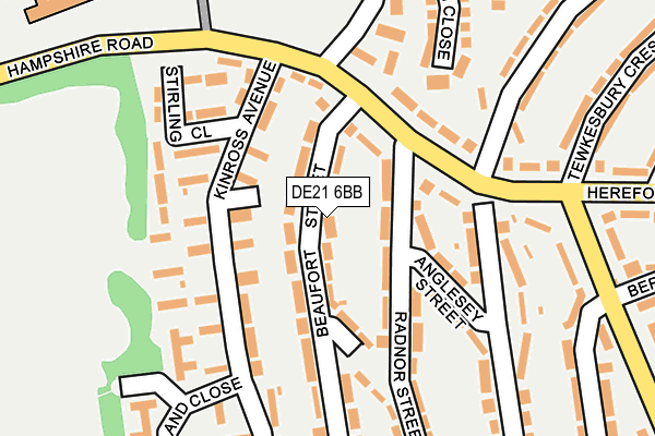 DE21 6BB map - OS OpenMap – Local (Ordnance Survey)