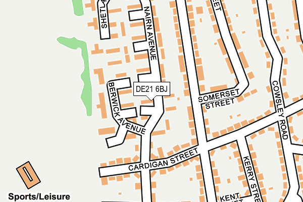 DE21 6BJ map - OS OpenMap – Local (Ordnance Survey)