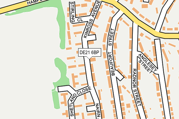 DE21 6BP map - OS OpenMap – Local (Ordnance Survey)
