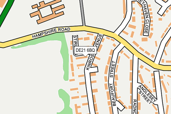 DE21 6BQ map - OS OpenMap – Local (Ordnance Survey)