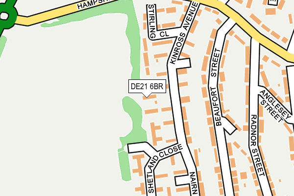 DE21 6BR map - OS OpenMap – Local (Ordnance Survey)