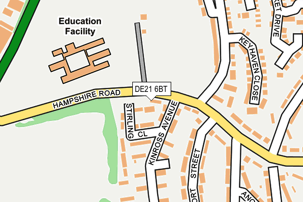 DE21 6BT map - OS OpenMap – Local (Ordnance Survey)