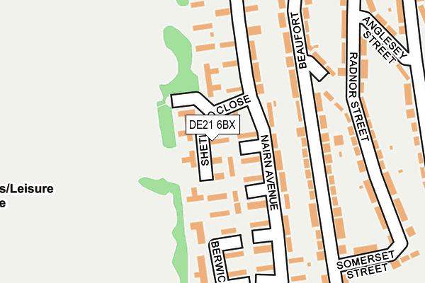 DE21 6BX map - OS OpenMap – Local (Ordnance Survey)