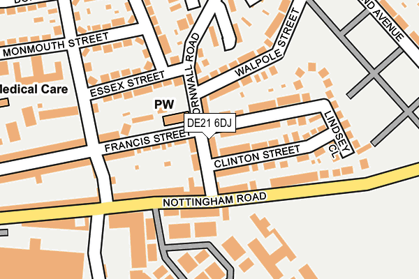 DE21 6DJ map - OS OpenMap – Local (Ordnance Survey)