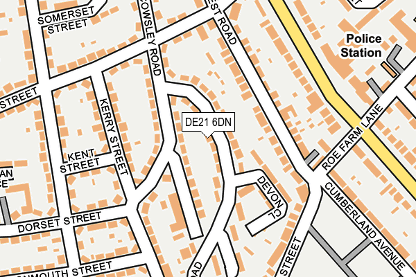 DE21 6DN map - OS OpenMap – Local (Ordnance Survey)