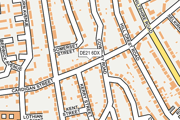 DE21 6DX map - OS OpenMap – Local (Ordnance Survey)