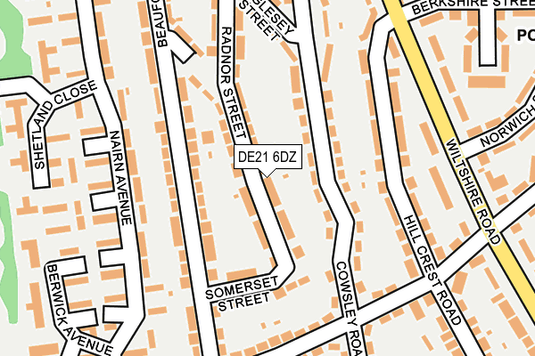DE21 6DZ map - OS OpenMap – Local (Ordnance Survey)