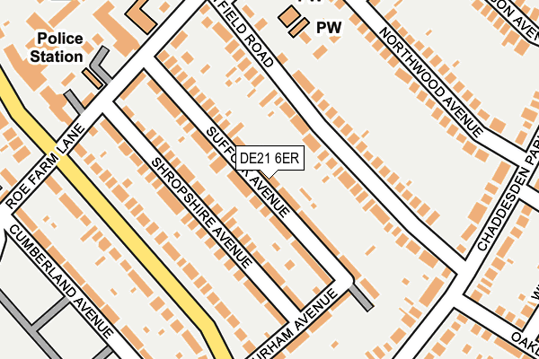 DE21 6ER map - OS OpenMap – Local (Ordnance Survey)