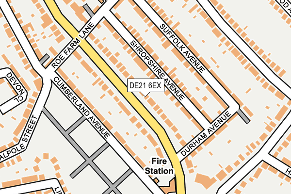 DE21 6EX map - OS OpenMap – Local (Ordnance Survey)