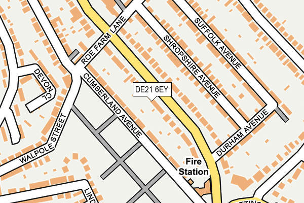 DE21 6EY map - OS OpenMap – Local (Ordnance Survey)