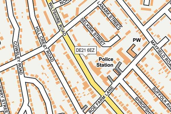 DE21 6EZ map - OS OpenMap – Local (Ordnance Survey)
