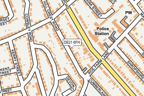 DE21 6FH map - OS OpenMap – Local (Ordnance Survey)