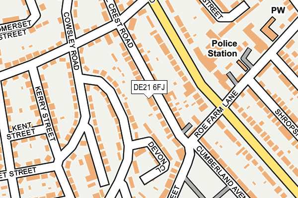 DE21 6FJ map - OS OpenMap – Local (Ordnance Survey)