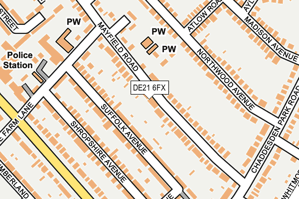 DE21 6FX map - OS OpenMap – Local (Ordnance Survey)