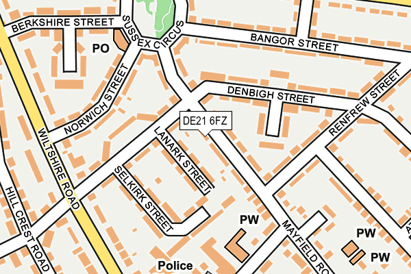 DE21 6FZ map - OS OpenMap – Local (Ordnance Survey)