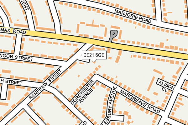 DE21 6GE map - OS OpenMap – Local (Ordnance Survey)