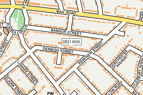 DE21 6GW map - OS OpenMap – Local (Ordnance Survey)
