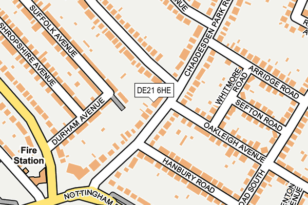 DE21 6HE map - OS OpenMap – Local (Ordnance Survey)