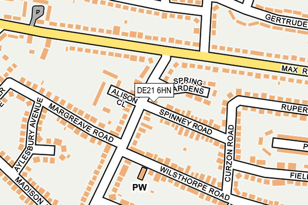 DE21 6HN map - OS OpenMap – Local (Ordnance Survey)