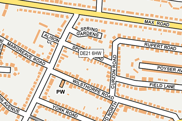 DE21 6HW map - OS OpenMap – Local (Ordnance Survey)