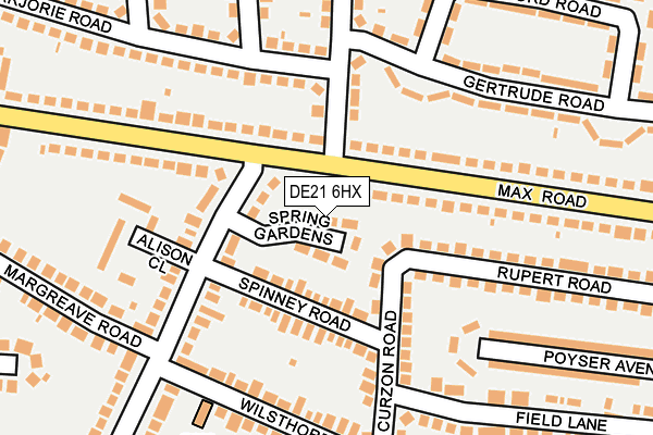 DE21 6HX map - OS OpenMap – Local (Ordnance Survey)