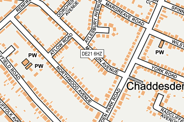 DE21 6HZ map - OS OpenMap – Local (Ordnance Survey)