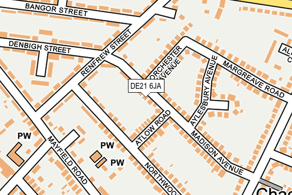 DE21 6JA map - OS OpenMap – Local (Ordnance Survey)
