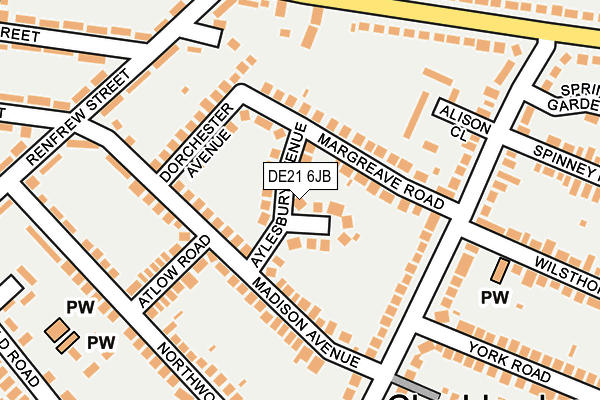 DE21 6JB map - OS OpenMap – Local (Ordnance Survey)