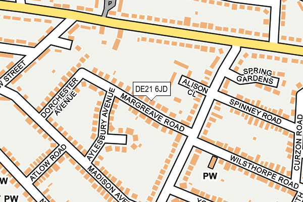 DE21 6JD map - OS OpenMap – Local (Ordnance Survey)