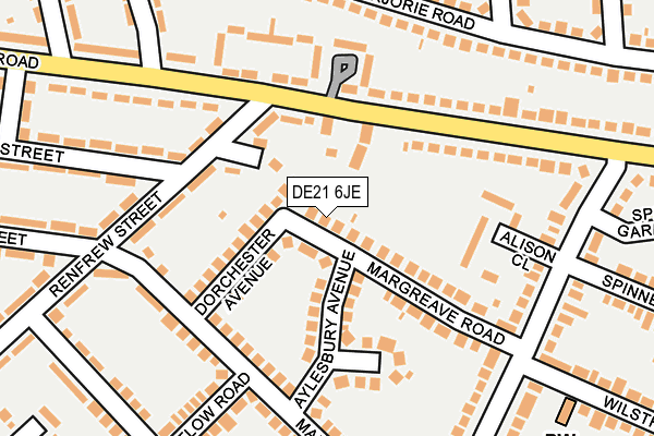 DE21 6JE map - OS OpenMap – Local (Ordnance Survey)