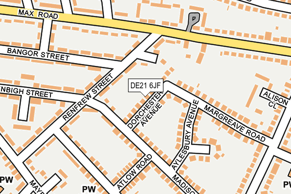 DE21 6JF map - OS OpenMap – Local (Ordnance Survey)