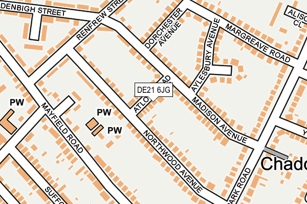 DE21 6JG map - OS OpenMap – Local (Ordnance Survey)