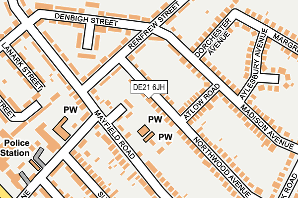 DE21 6JH map - OS OpenMap – Local (Ordnance Survey)