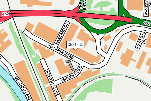 DE21 6JL map - OS OpenMap – Local (Ordnance Survey)