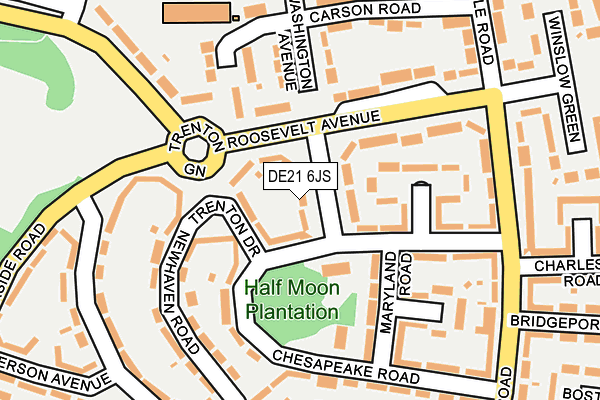 DE21 6JS map - OS OpenMap – Local (Ordnance Survey)