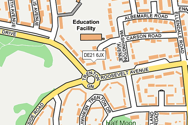 DE21 6JX map - OS OpenMap – Local (Ordnance Survey)