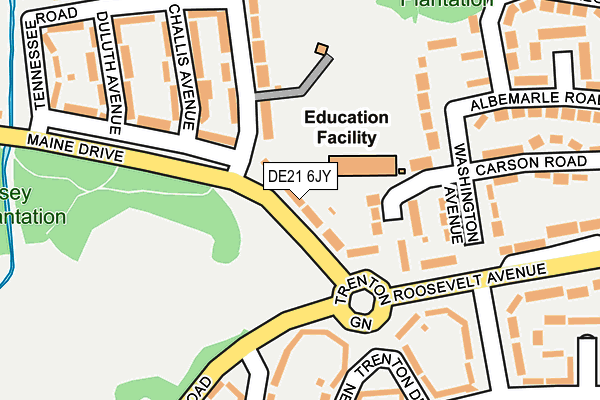 DE21 6JY map - OS OpenMap – Local (Ordnance Survey)