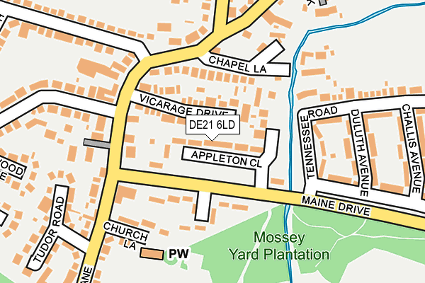 DE21 6LD map - OS OpenMap – Local (Ordnance Survey)