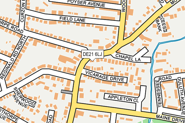 DE21 6LJ map - OS OpenMap – Local (Ordnance Survey)