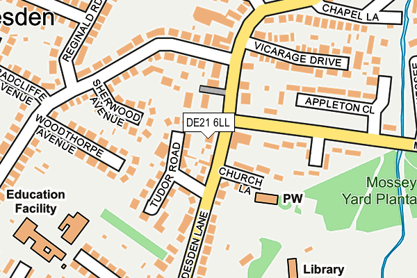 DE21 6LL map - OS OpenMap – Local (Ordnance Survey)