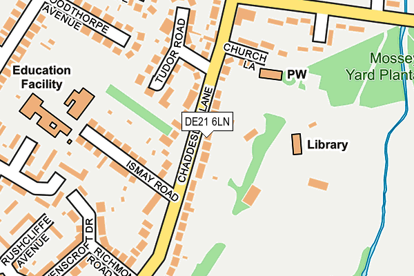 DE21 6LN map - OS OpenMap – Local (Ordnance Survey)