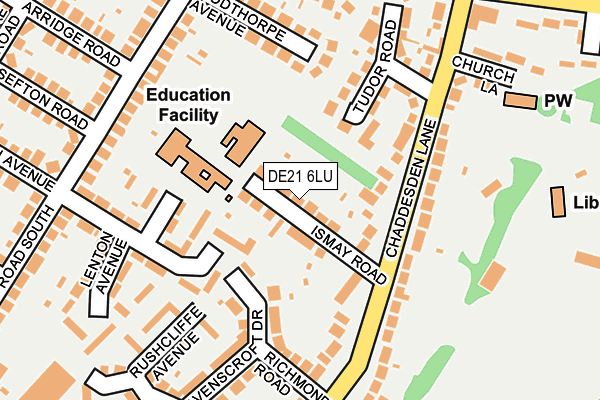 DE21 6LU map - OS OpenMap – Local (Ordnance Survey)