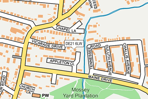 DE21 6LW map - OS OpenMap – Local (Ordnance Survey)