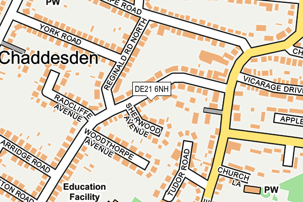 DE21 6NH map - OS OpenMap – Local (Ordnance Survey)