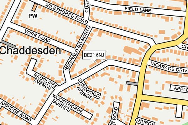 DE21 6NJ map - OS OpenMap – Local (Ordnance Survey)