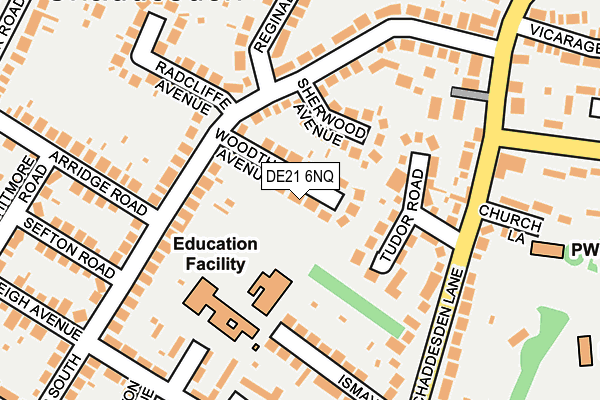 DE21 6NQ map - OS OpenMap – Local (Ordnance Survey)